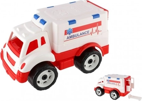 Ambulancia de plástico con camilla y puertas abatibles TEKHNOK