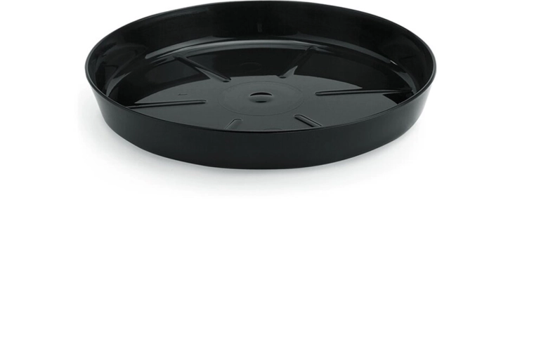 Plato para maceta Lamela Magnolia, negro, diámetro 11,2 cm
