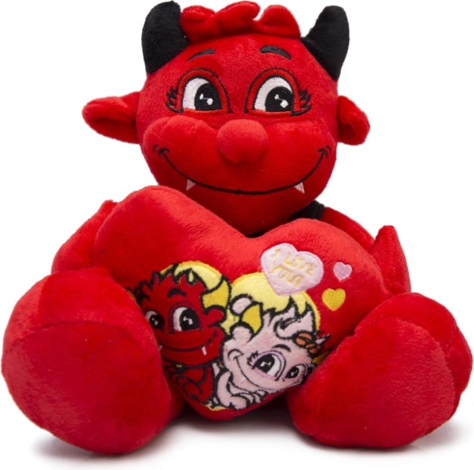 Diablito de peluche con corazón 20 cm - 1 unidad