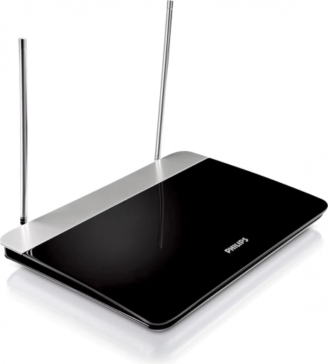 Antena de TV interior con regulación de ganancia y filtro 4G