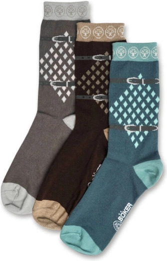 Juego de calcetines Böker Manufaktur Solingen, 3 pares, talla 39–42, algodón