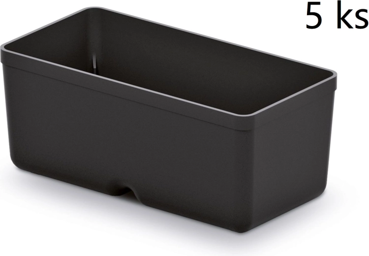 Juego de 5 cajas de plástico para herramientas Unite Box, negras, 110 × 55 × 132 mm