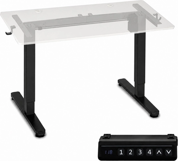 Marco de mesa eléctrico regulable en altura ModernHome 72–118 cm, negro