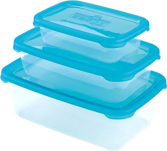 Recipientes de plástico con tapa HEIDRUN Polar Frost, set de 3 uds.