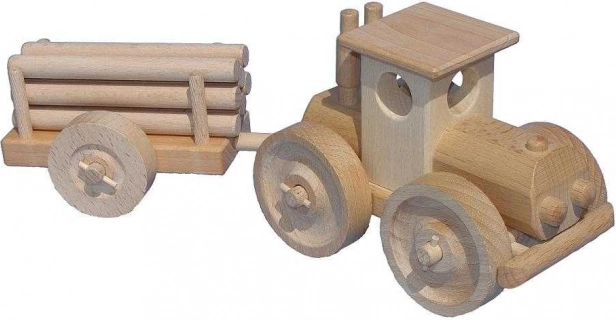 Tractor de madera con remolque para troncos CEEDA CAVITY – natural