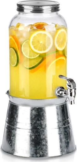 Dispensador de bebidas de vidrio con grifo y soporte 3,2 l Vilde