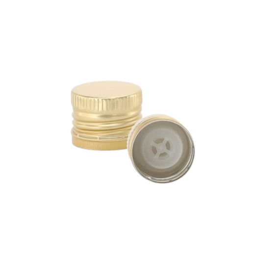 Tapón roscado de aluminio dorado de 31,5 mm con antigoteo