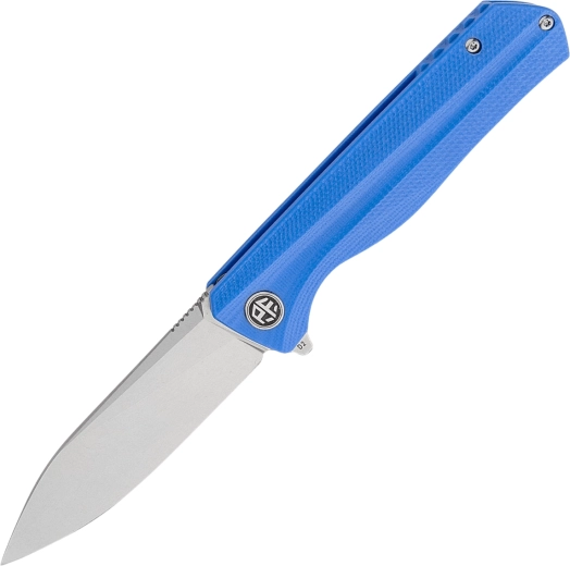 Navaja de bolsillo Petrified Fish Forward D2, G10 azul, stonewash 9 cm