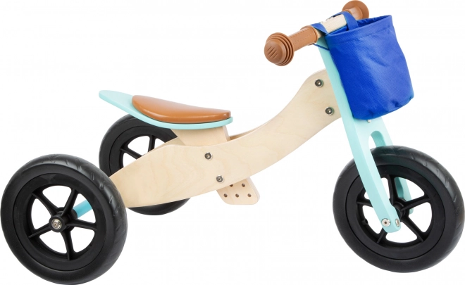 Bicicleta de equilibrio de madera Maxi turquesa para niños 2 en 1
