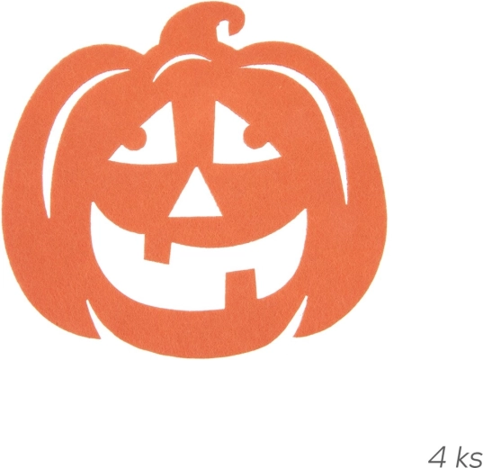 Set de 4 posavasos con motivo de calabaza de Halloween