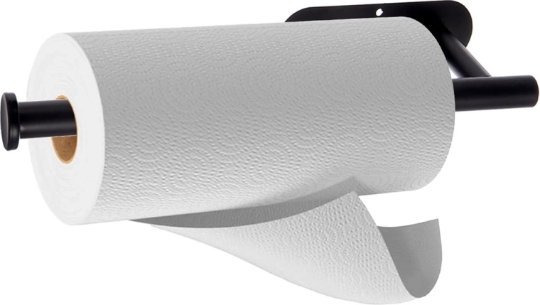 Portarrollos de papel de pared RADKA, metálico, negro