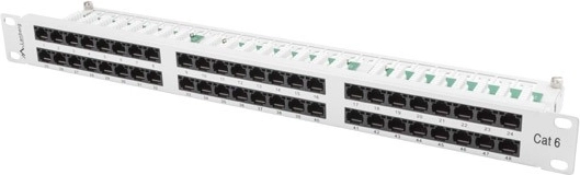 Panel de parcheo 48 puertos 1U cat.6 gris