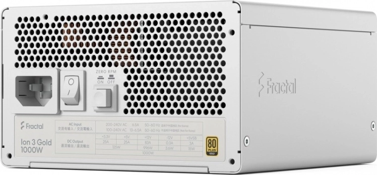 Fractal Design Ion 3 Gold 1000 W 80 Plus Gold – fuente de alimentación blanca totalmente modular