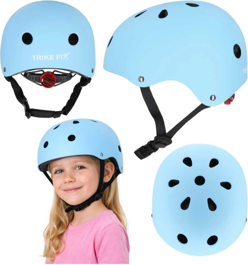 Casco de ciclismo infantil TRIKE FIX con LED, talla M (55–58 cm), azul