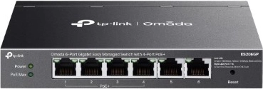 Switch gigabit de 6 puertos TP-Link Omada con 4 PoE+