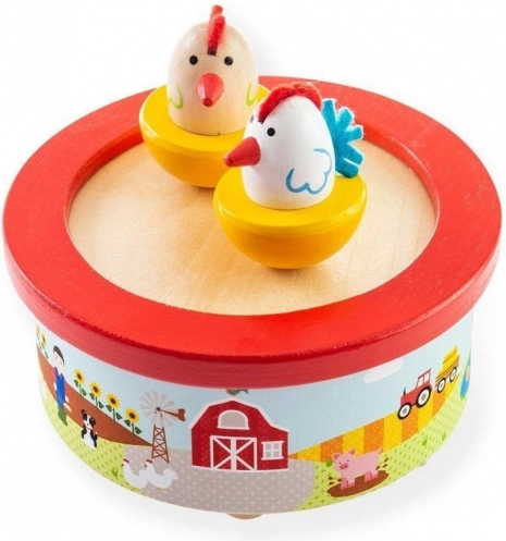 Caja de música de madera granja BIGJIGS TOYS