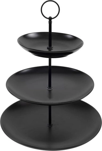 Soporte escalonado para dulces, de 3 niveles, negro (16/21/26 cm)