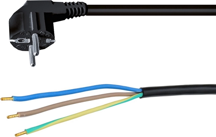 Solight cable flexo 3× 1 mm² negro 2 m