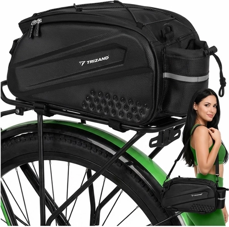 Bolsa de bicicleta para portaequipajes trasero TRIZAND 10 l, impermeable con reflectantes
