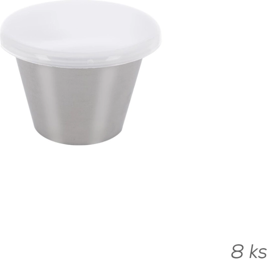 Juego de cuencos de acero inoxidable para salsas con tapas de 6 cm, 8 uds.