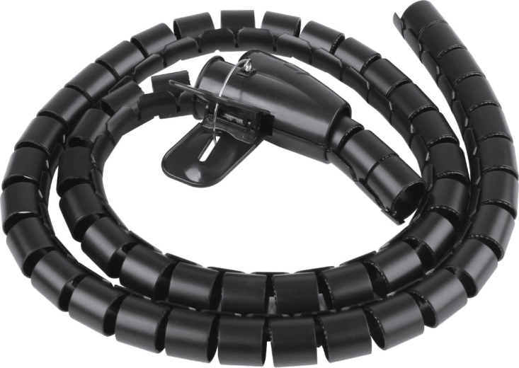 Organizador flexible de cables Maclean de 1 m, negro
