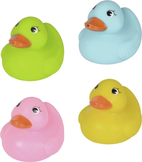 Patitos para el agua en red – set de 4 juguetes flotantes de colores