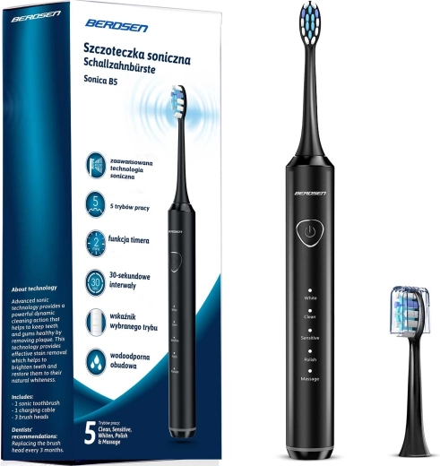 Cepillo de dientes sónico Berdsen Sonica B5 negro
