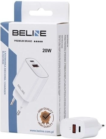 Cargador de red 20W USB-C + USB-A blanco