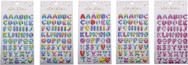 Pegatinas de abecedario con purpurina 23 × 11 cm