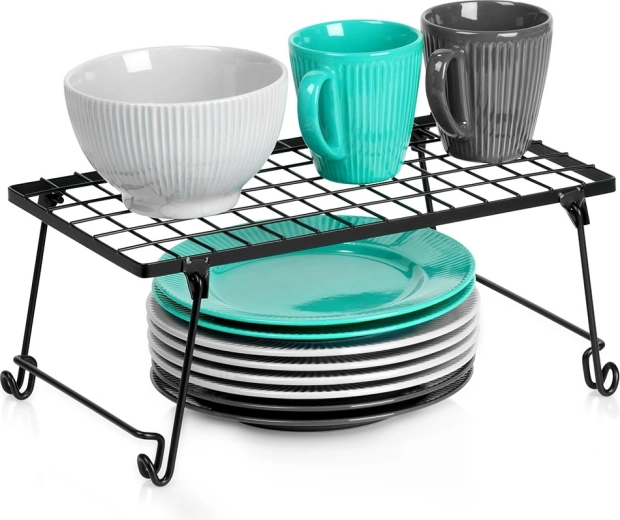 Estante de cocina metálico negro 36 × 22 × 15 cm
