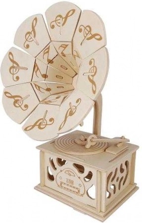 Woodcraft rompecabezas 3D de madera Gramófono