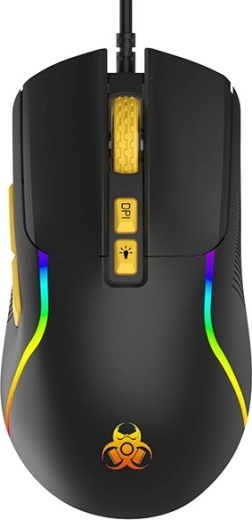 Ratón con DPI 1000–7200 y efectos RGB