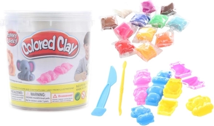 Set para modelar en cubo – 12 colores de plastilina y moldes