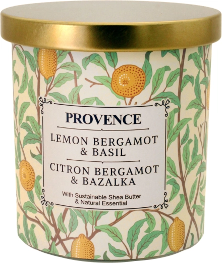 Vela aromática en vaso de vidrio bergamota y albahaca 30 h