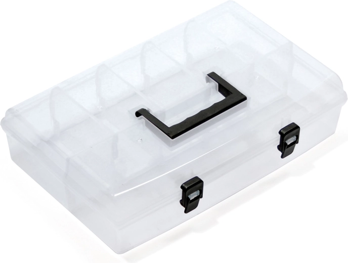 Organizador de plástico con tapa transparente 359 × 238 × 85 mm
