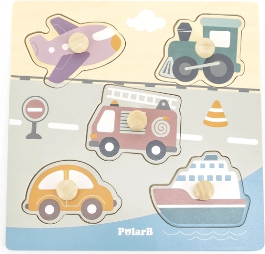 Medios de transporte de colores que enseñan jugando