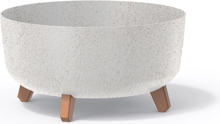 Macetero Gracia Low Eco Wood 38 cm – blanco