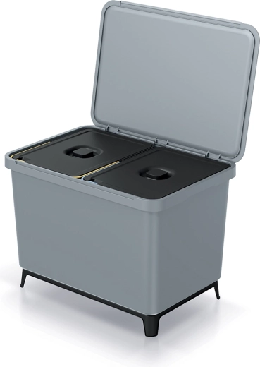 Papelera de reciclaje 2×23 l gris claro