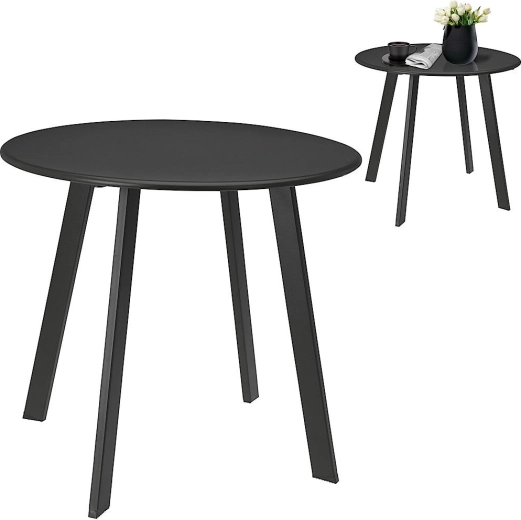 Mesa de balcón redonda de metal 50 × 45 cm, gris
