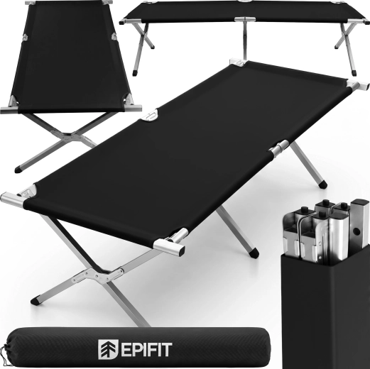 Cama de campaña plegable Qanad negra
