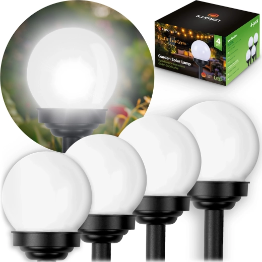 Bolas solares de jardín ILUMEN, 4 uds.