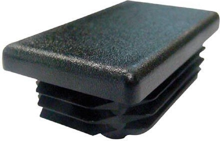 Tapón rectangular 60 × 40 mm de LDPE, negro (10 uds)