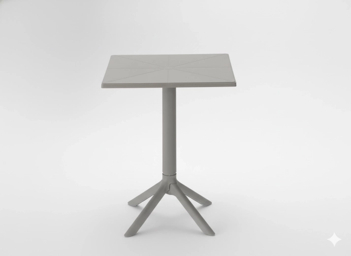 Mesa de jardín cuadrada 60 × 60 × 77,5 cm gris