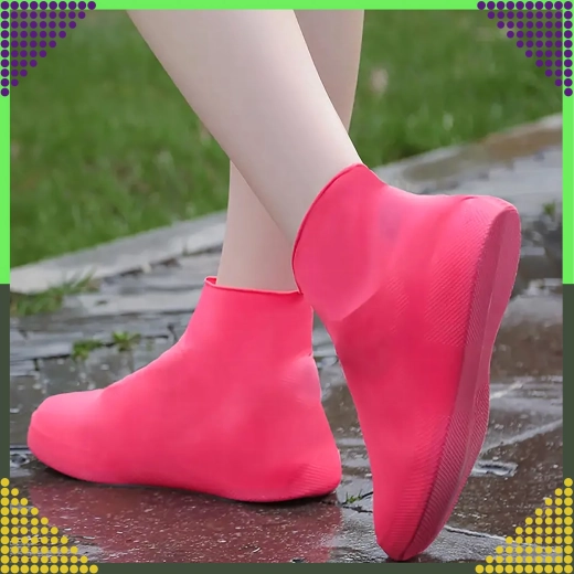 Cubrebotas de silicona impermeables S – fundas protectoras antideslizantes para la lluvia, rosas