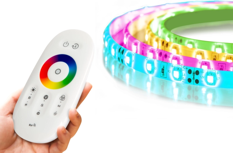 Tira LED RGB MagicControl de 5 m con controlador táctil y protección IP65