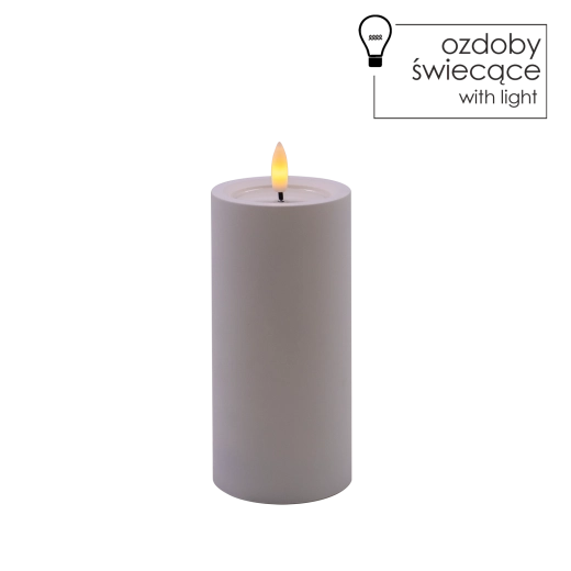 Vela LED blanca 7 × 15 cm con llama parpadeante