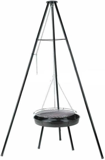 Parrilla colgante con trípode, diámetro 54,5 cm, rejilla ajustable