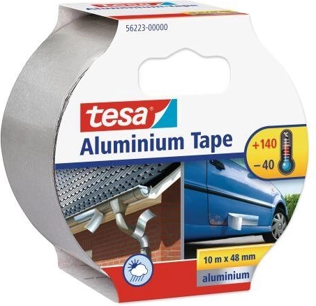 Cinta adhesiva de aluminio Tesa 50 mm × 10 m, plateada