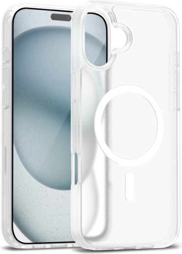 Funda Crong Hybrid Matte Magnetic con MagSafe para iPhone 17, blanca
