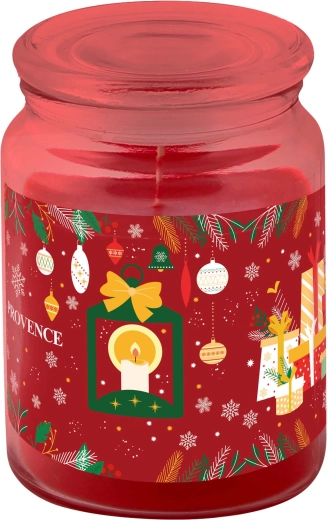 Vela roja mate en vaso de vidrio con tapa 510 g